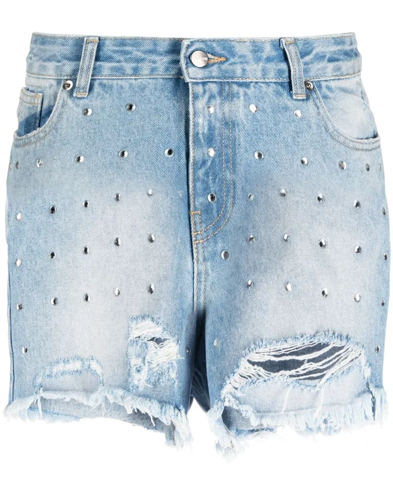 BARROW Jeans-Shorts mit Kristallen Blau