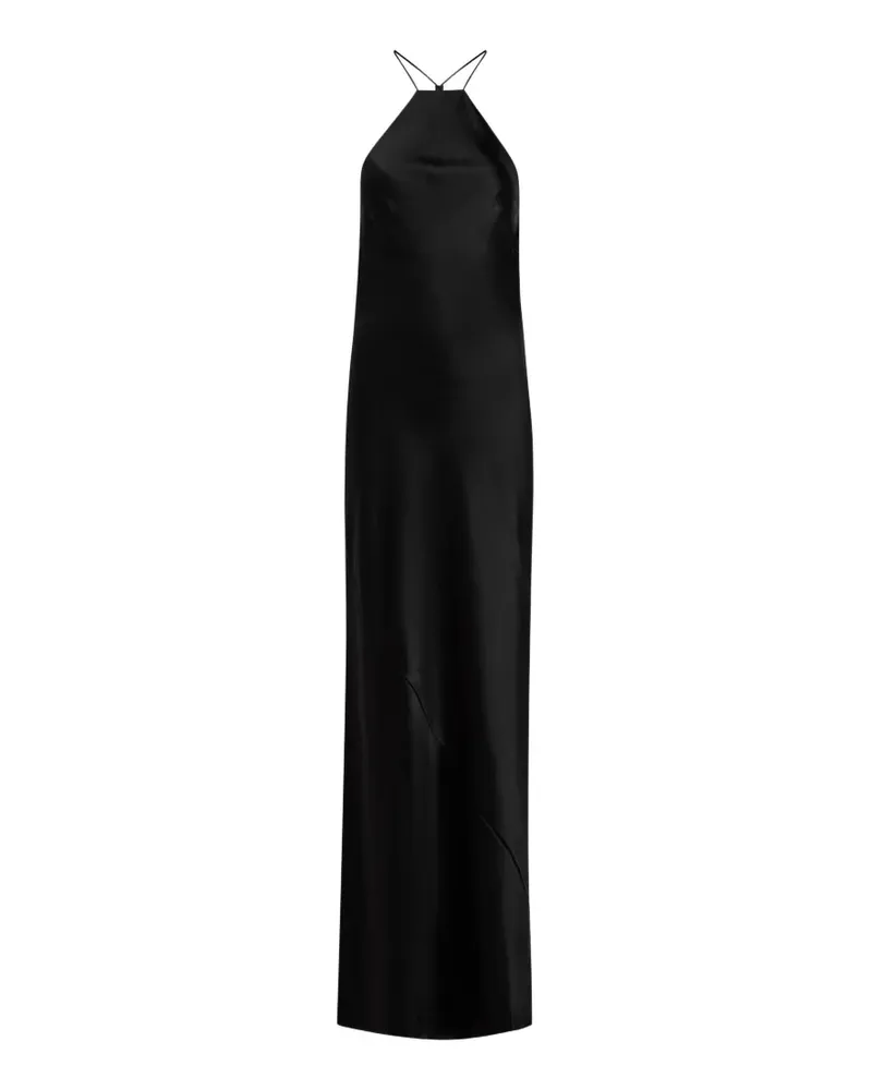 Delos halterneck satin maxi dress - Schwarz Schwarz