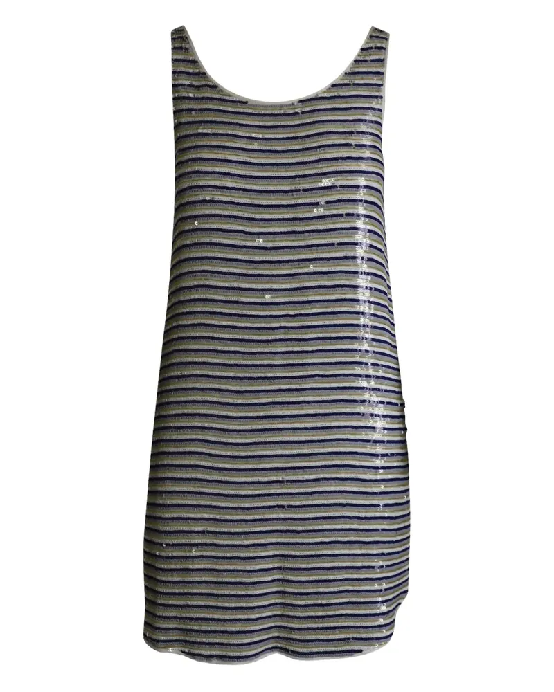Theory Minikleid mit Pailletten und Streifenmuster - Nude Nude