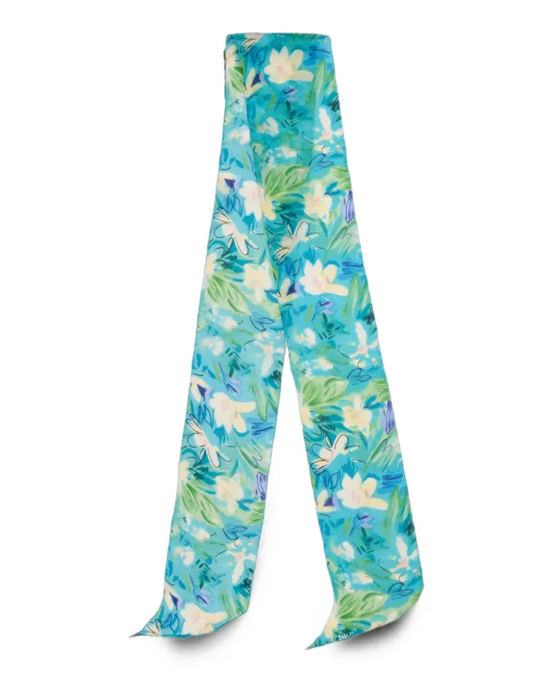 Chloé floral-print silk hair scarf - Blau Blau