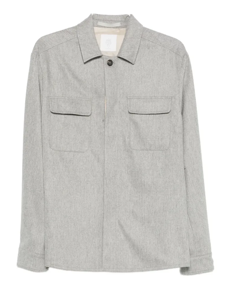 Eleventy Hemdjacke mit Klappentaschen - Grau Grau