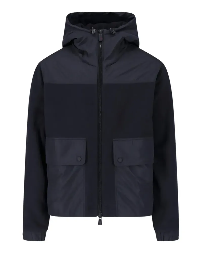 Moncler hooded zip-up panelled jacket - Schwarz Schwarz
