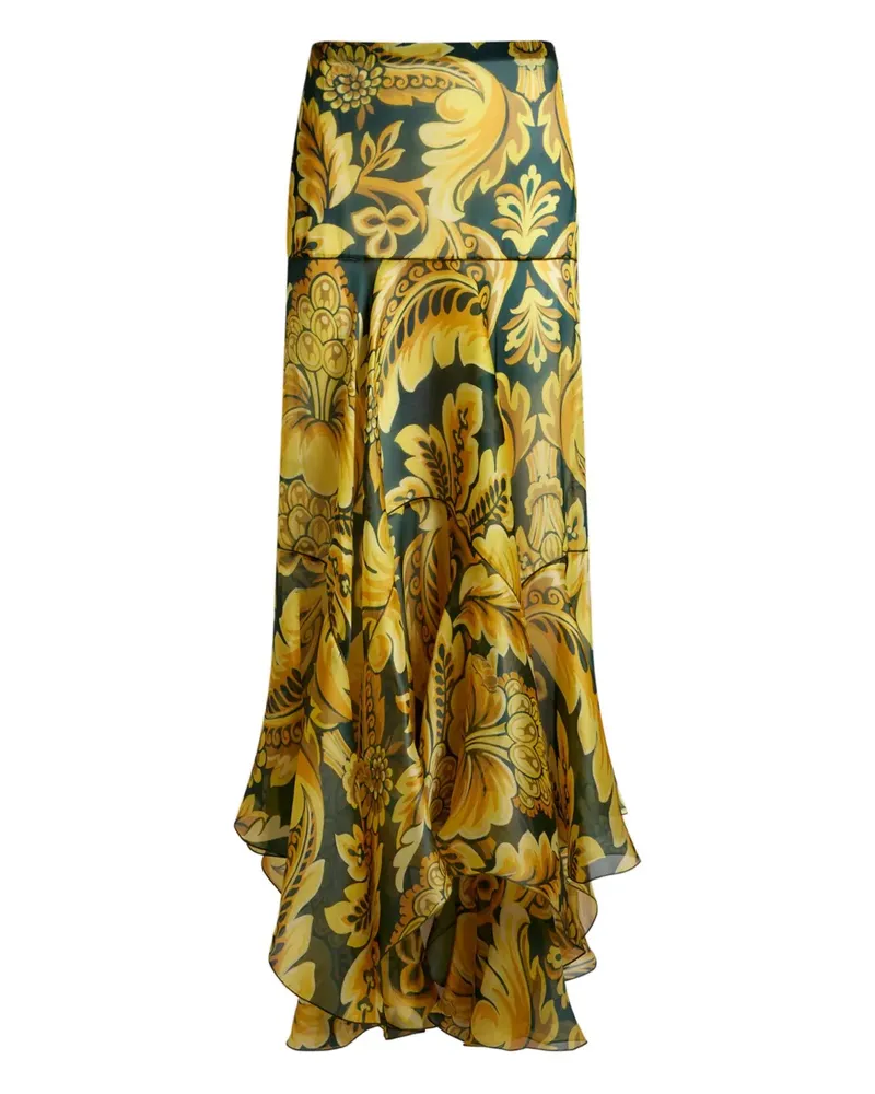 Etro Maxirock mit Blumen-Print - Grün Grün