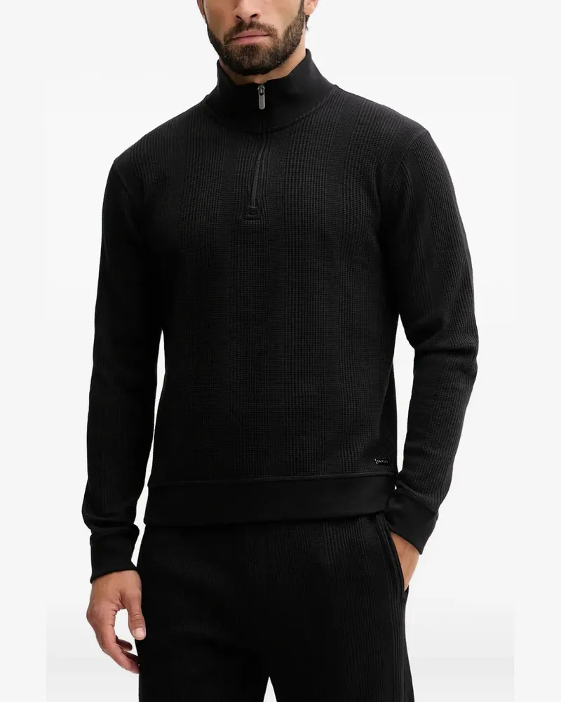HUGO BOSS Pullover mit Reißverschluss - Schwarz Schwarz