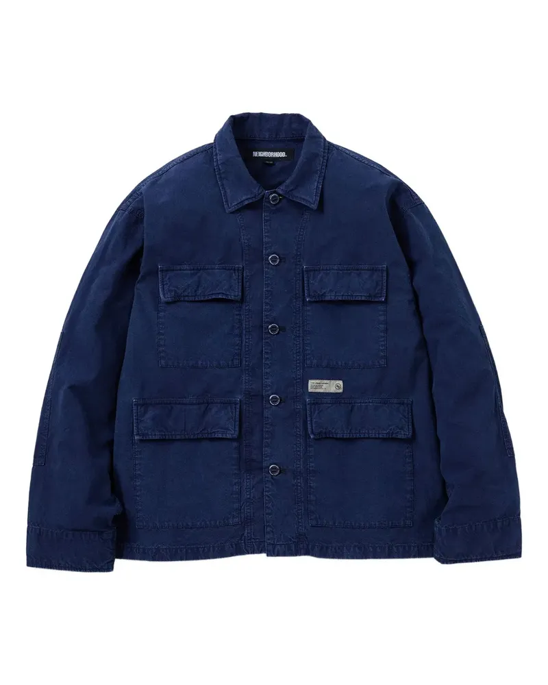 Neighborhood Hemdjacke mit aufgesetzten Taschen - Blau Blau