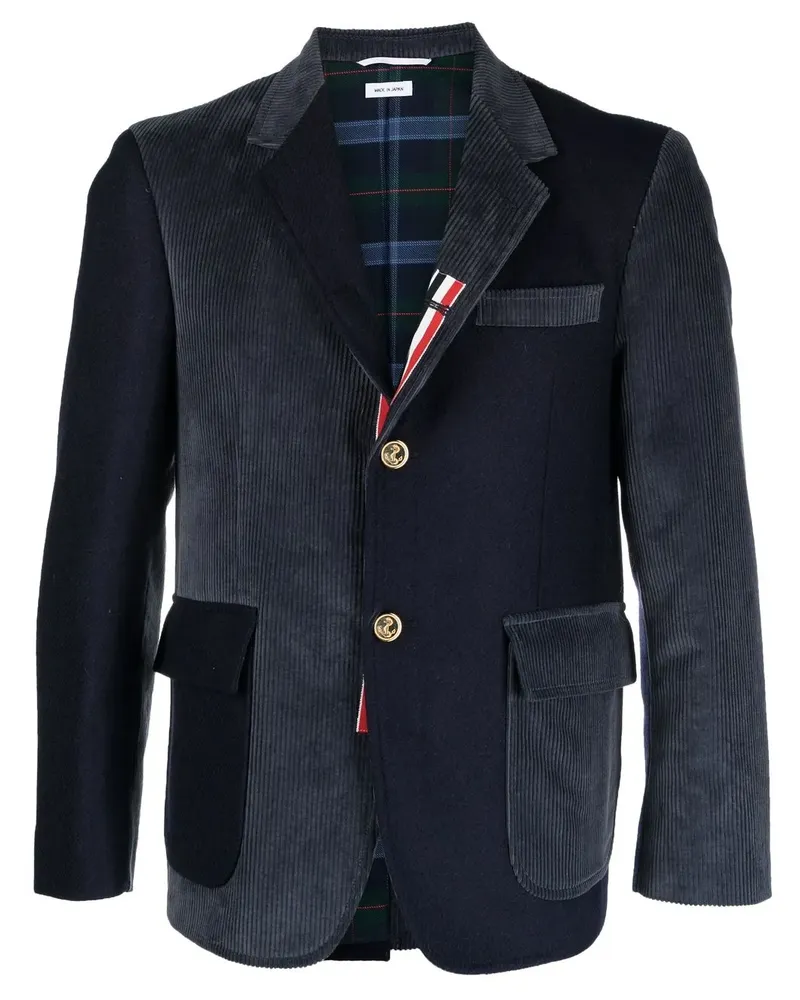 Thom Browne Sakko mit Einsätzen aus Cord - Blau Blau