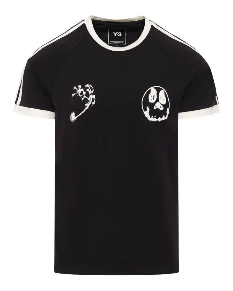 Y-3 skull-print 3-Stripes T-shirt - Schwarz Schwarz
