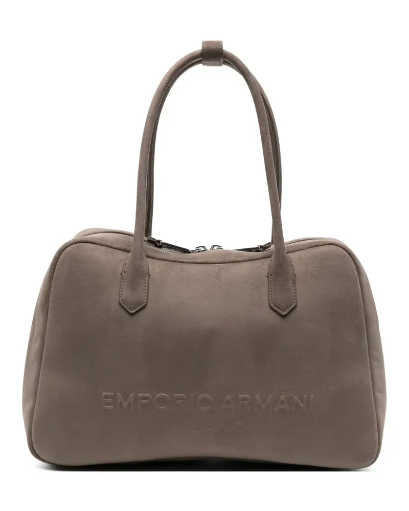 Emporio Armani Shopper mit Logo-Prägung - Braun Braun