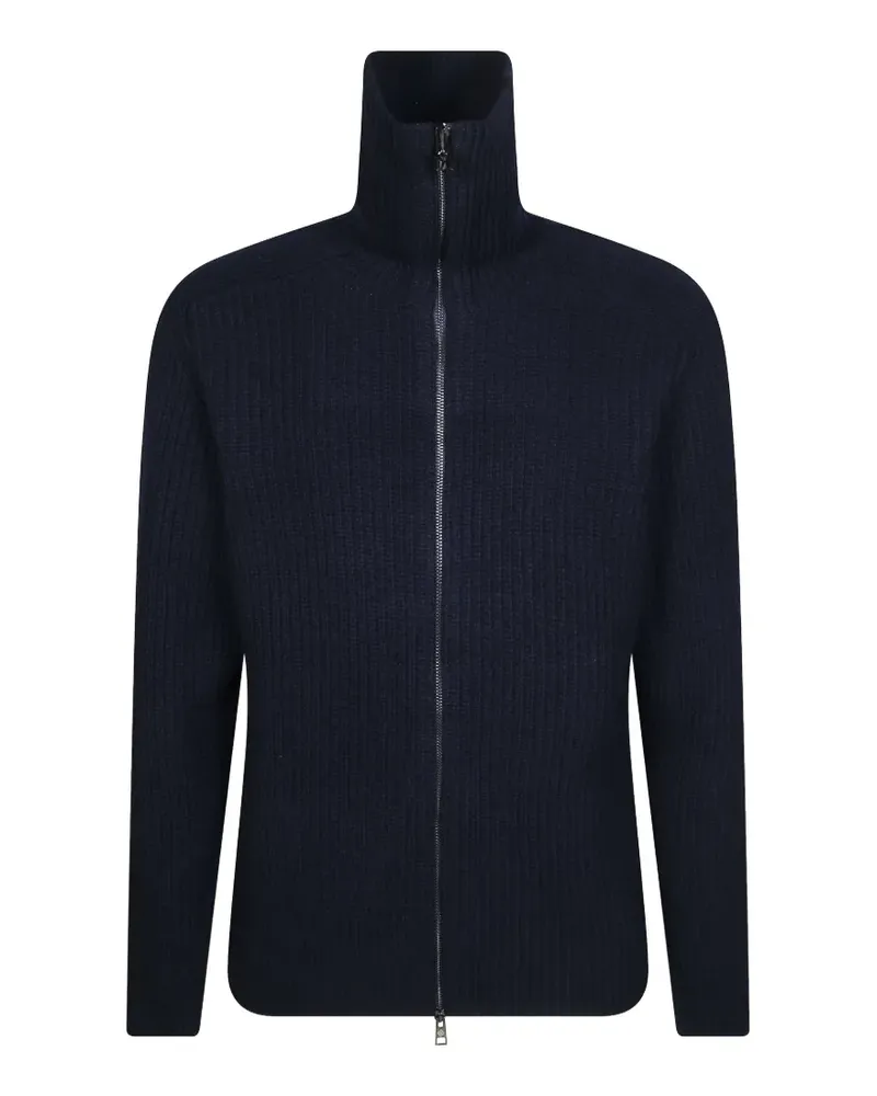 Tagliatore ribbed-knit zip-up cardigan - Blau Blau