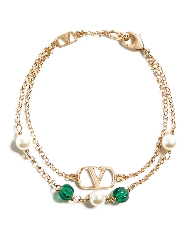 Valentino Garavani Armband mit goldfarbenem Logo - ALS GOLD/GREEN Als