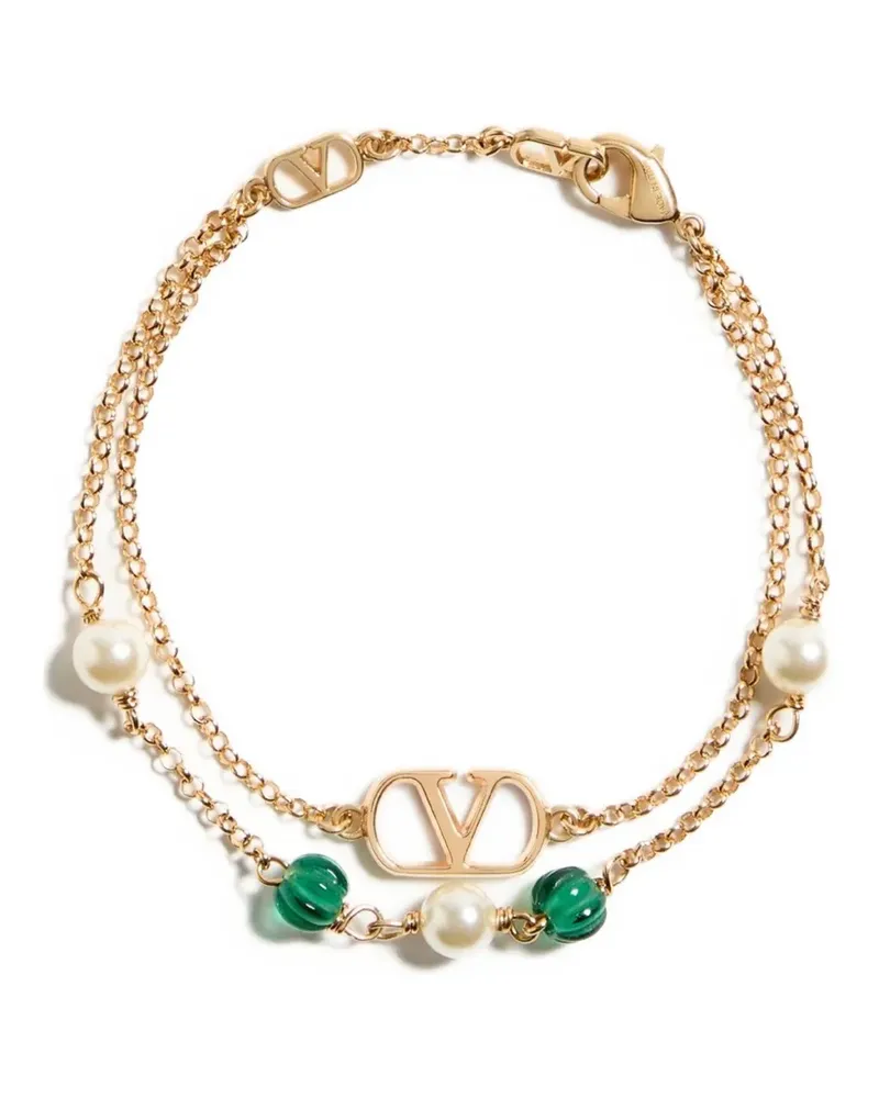 Valentino Garavani Armband mit goldfarbenem Logo - ALS GOLD/GREEN Als