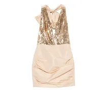 Kleid mit Pailletten - Nude