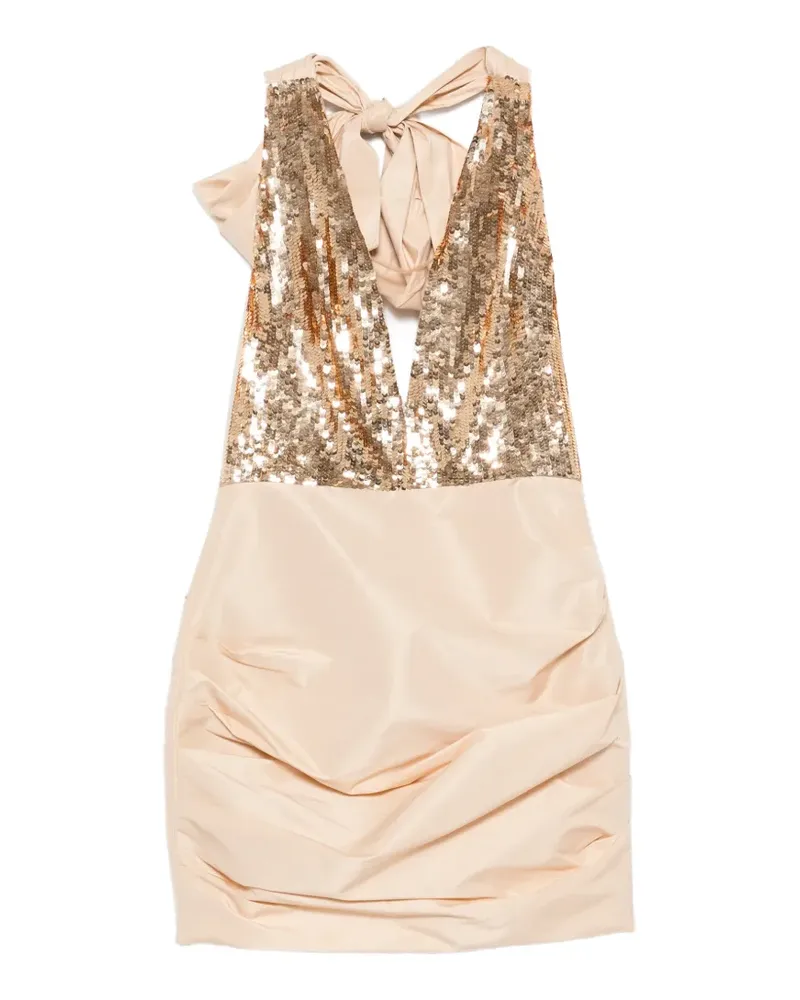 Elisabetta Franchi Kleid mit Pailletten - Nude Nude