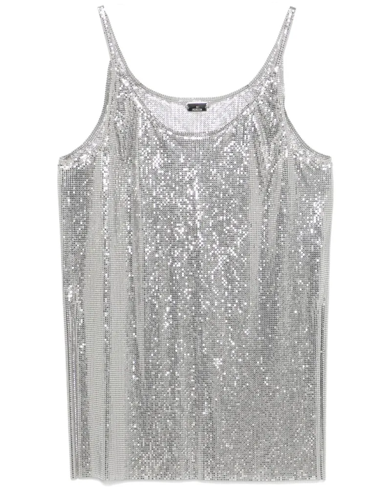 Paco Rabanne Trägershirt aus Mesh - Silber Silber