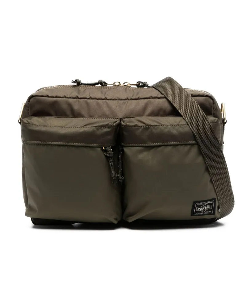 PORTER-YOSHIDA & CO Kuriertasche mit Logo-Patch - Grün Grün