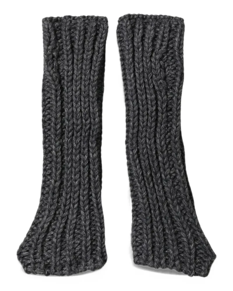 Dolce & Gabbana chunky-knit fingerless gloves - Grau Grau