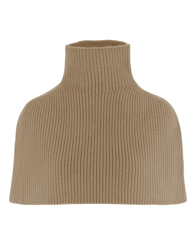 Sa Su Phi Geripptes Cape mit Rollkragen - Nude Nude