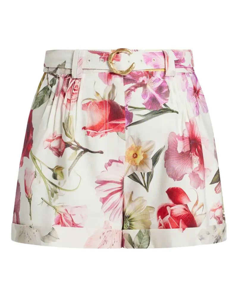 Aje. Shorts mit Blumen-Print - Weiß Weiß