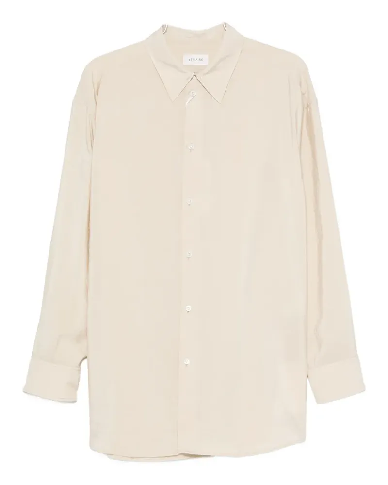 Christophe Lemaire tie-neck long-sleeve shirt - Nude Nude
