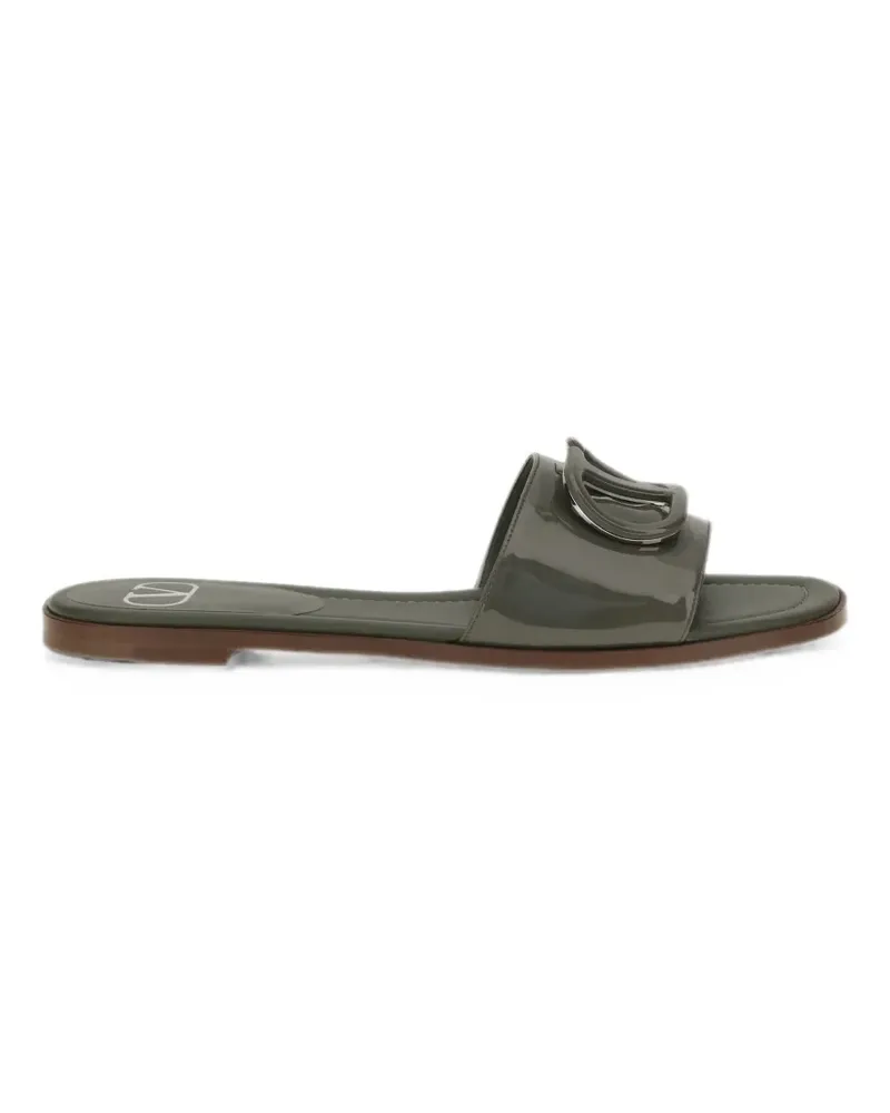 Valentino Garavani VLogo Signature patent-leather sandals - Grün Grün