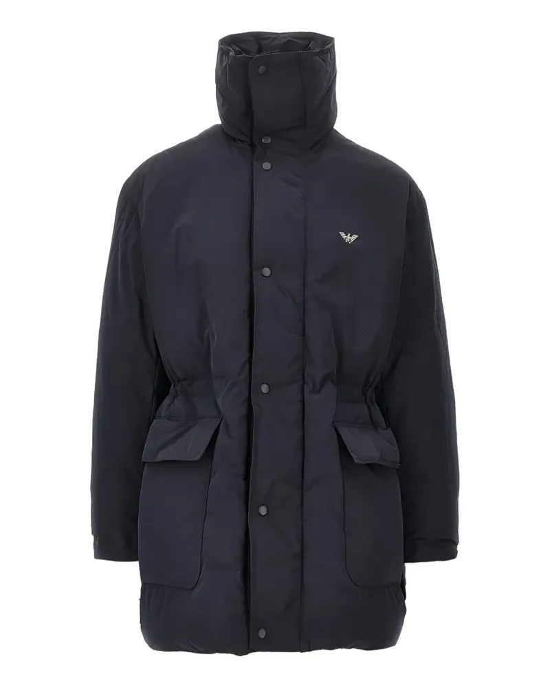 Emporio Armani Gefütterter Parka mit Logo-Patch - Blau Blau
