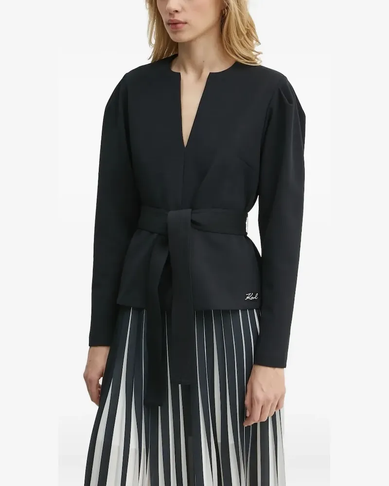 Karl Lagerfeld Cardigan mit Gürtel - Schwarz Schwarz