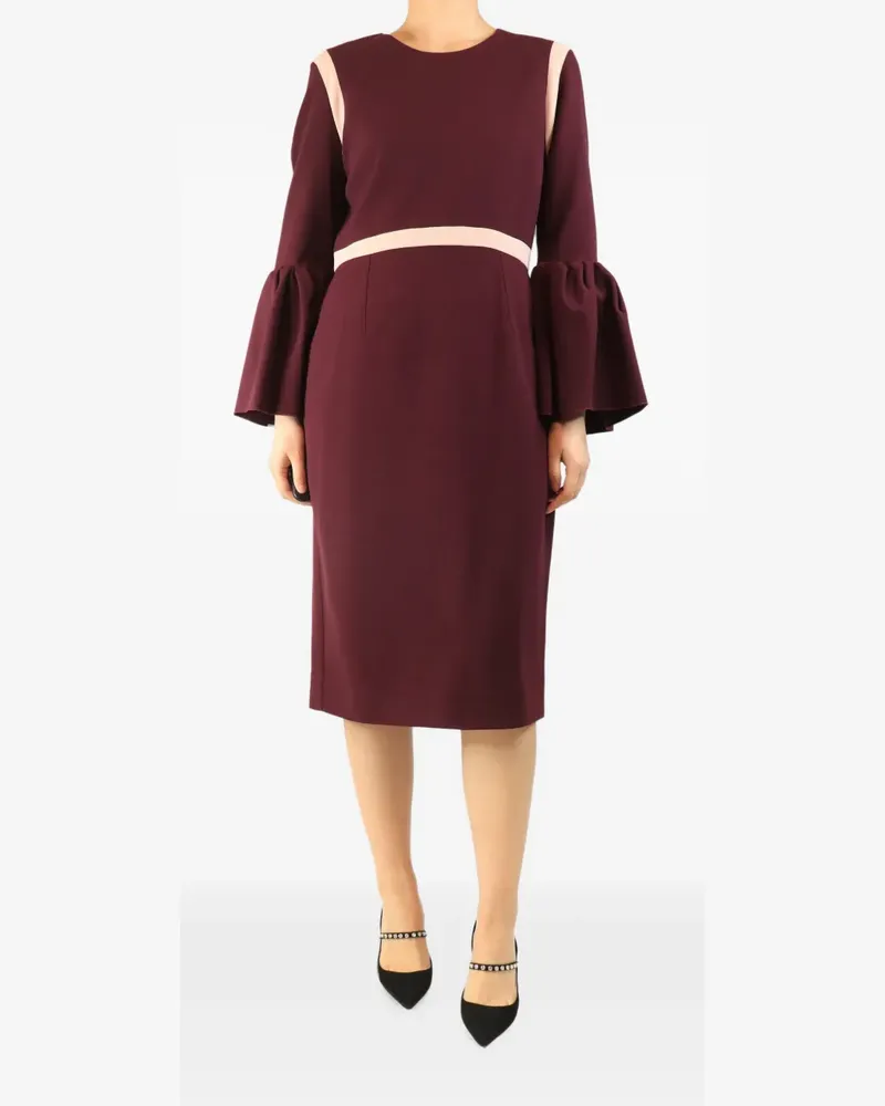 Roksanda Ilincic Glockenärmel-Midikleid mit Kontrastdetails - Rot Rot