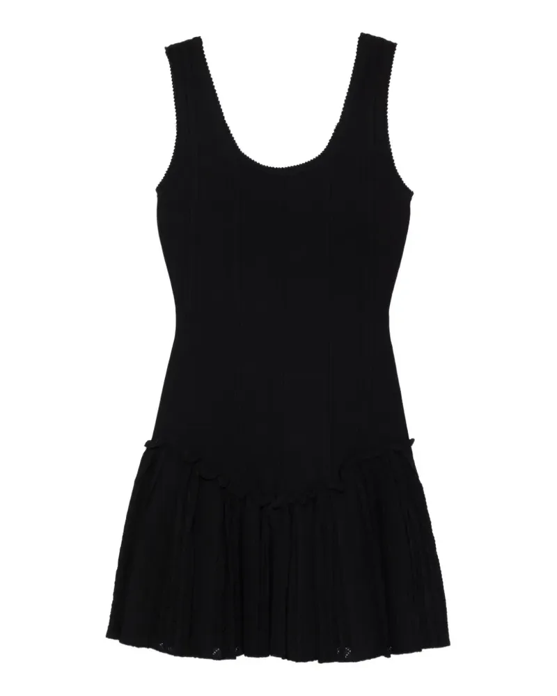 Sandro Gestricktes Kleid mit Rüschen - Schwarz Schwarz