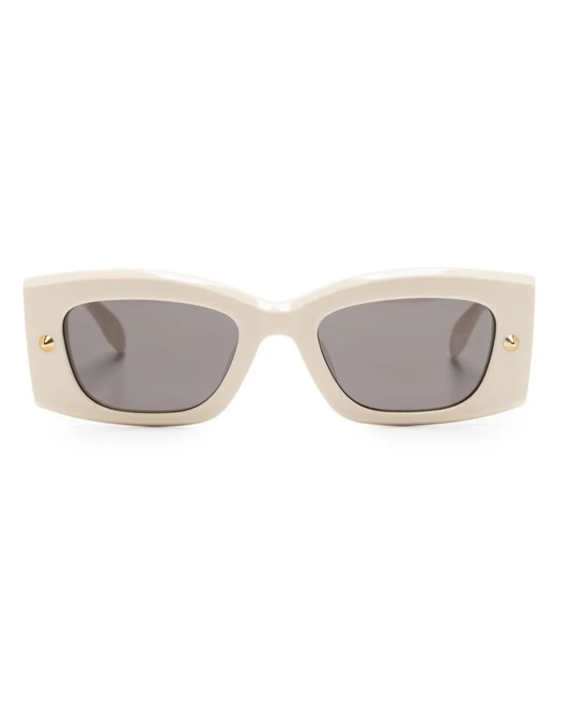 Alexander McQueen Eckige Brille mit Nieten - Nude Nude
