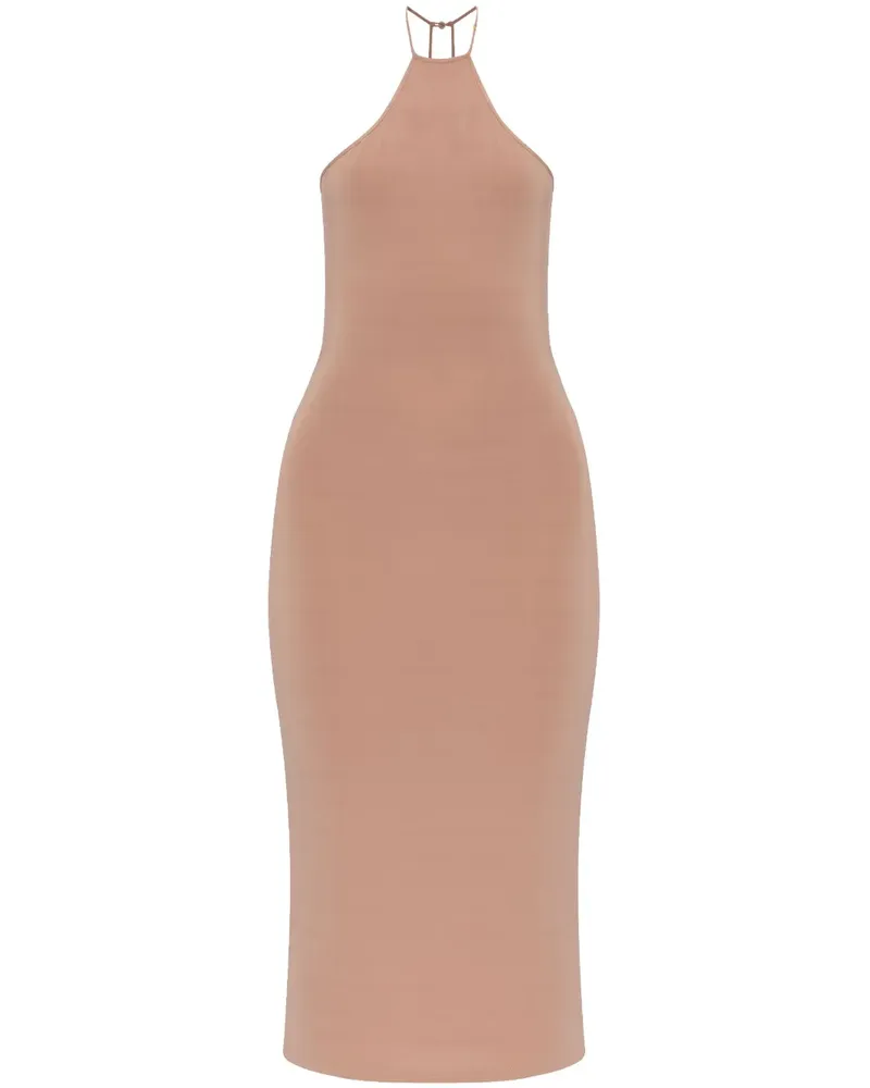 Amiri Schmales Neckholder-Midikleid - Rosa Rosa