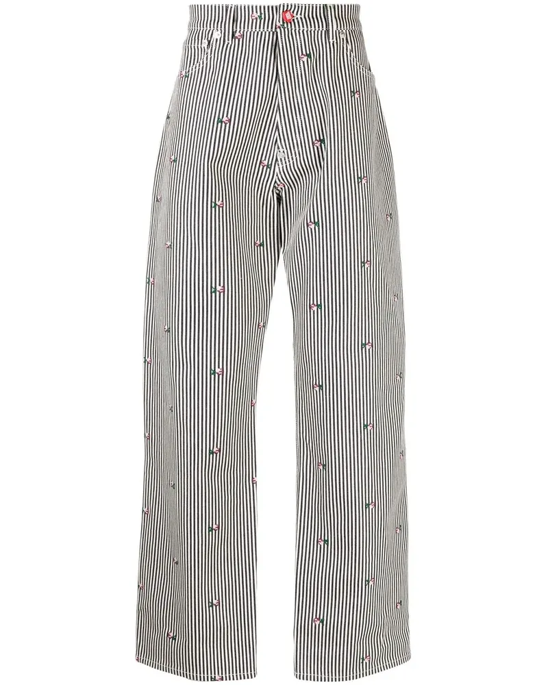 Kenzo Gerade Jeans mit Blumen-Print - Blau Blau