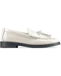 Jimmy Choo Addie Loafer mit Perlen Weiß