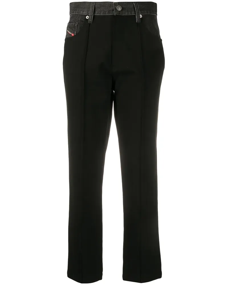 Diesel Hybrid Milano' Cropped-Jeans - Schwarz Schwarz
