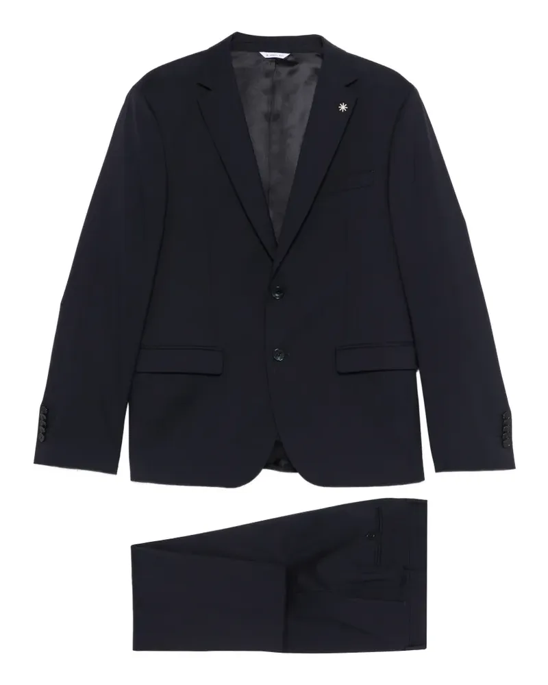 Manuel Ritz Einreihiger Anzug - Blau Blau