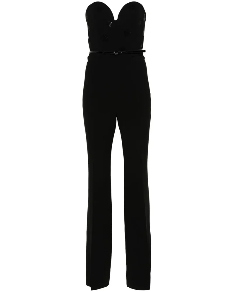 Max Mara Ausgestellter Zeda Jumpsuit - Schwarz Schwarz