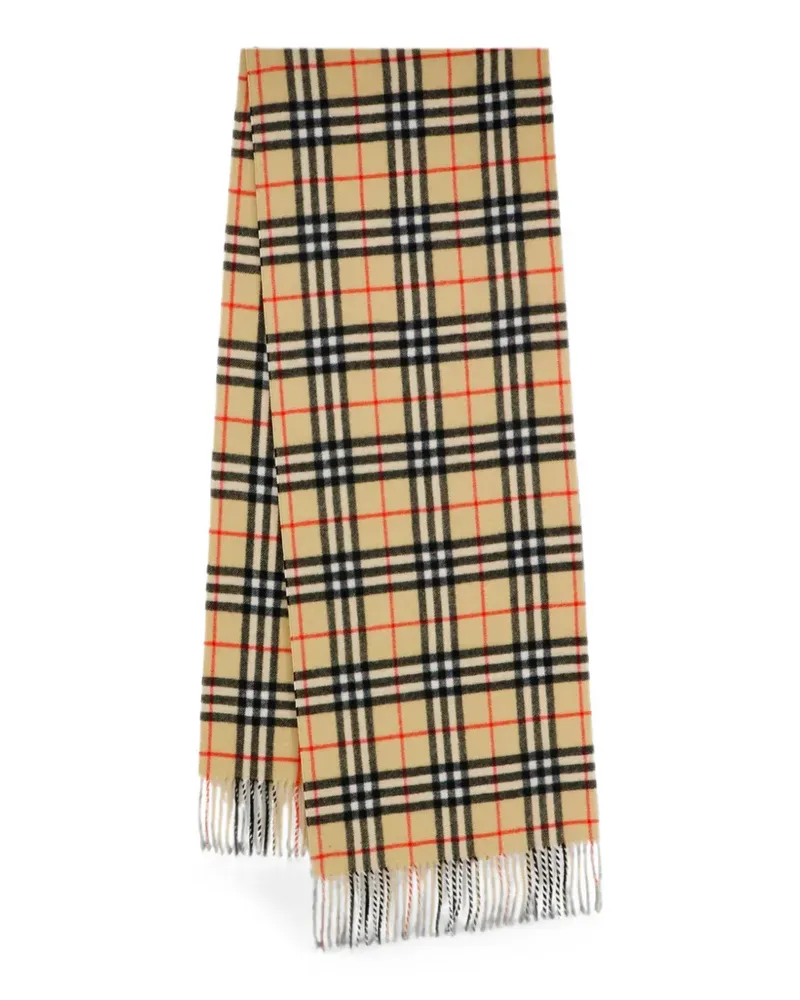 Burberry check fringed scarf - Nude Nude
