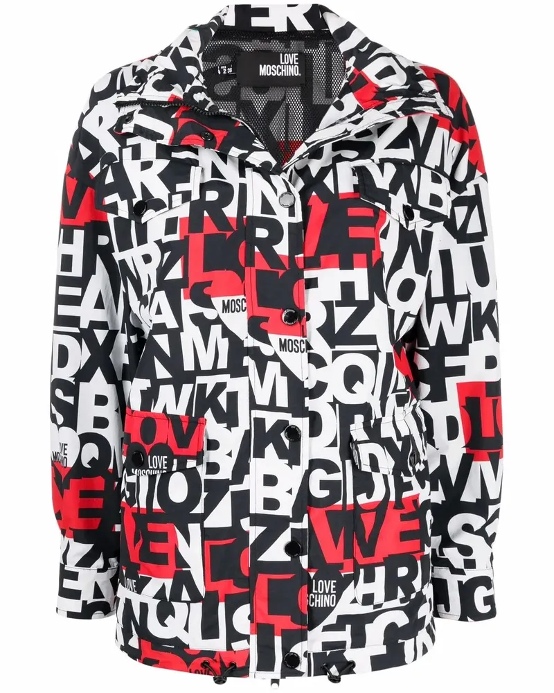 Moschino Jacke mit Alphabet-Print - Schwarz Schwarz