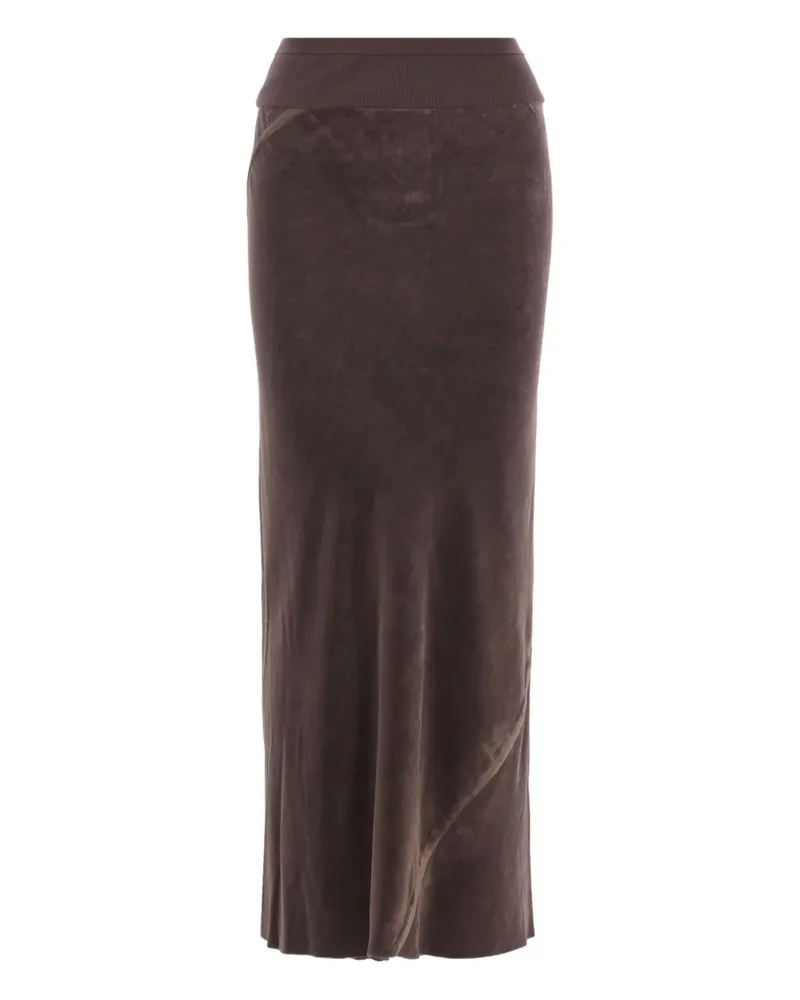 Rick Owens Midirock mit geripptem Bund - Braun Braun
