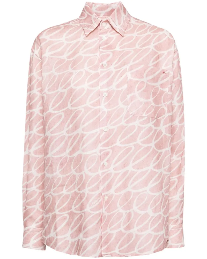 Marni Popeline-Hemd mit Landschafts-Print - Rosa Rosa