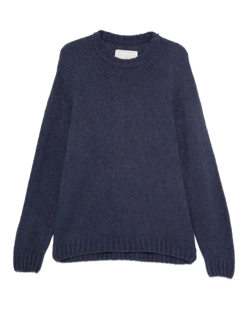 Original Vintage Style Hope Pullover mit geripptem Besatz - Blau Blau