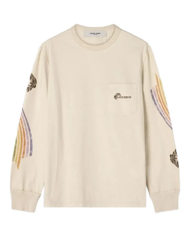 Golden Goose Langarmshirt mit grafischem Print - Nude Nude