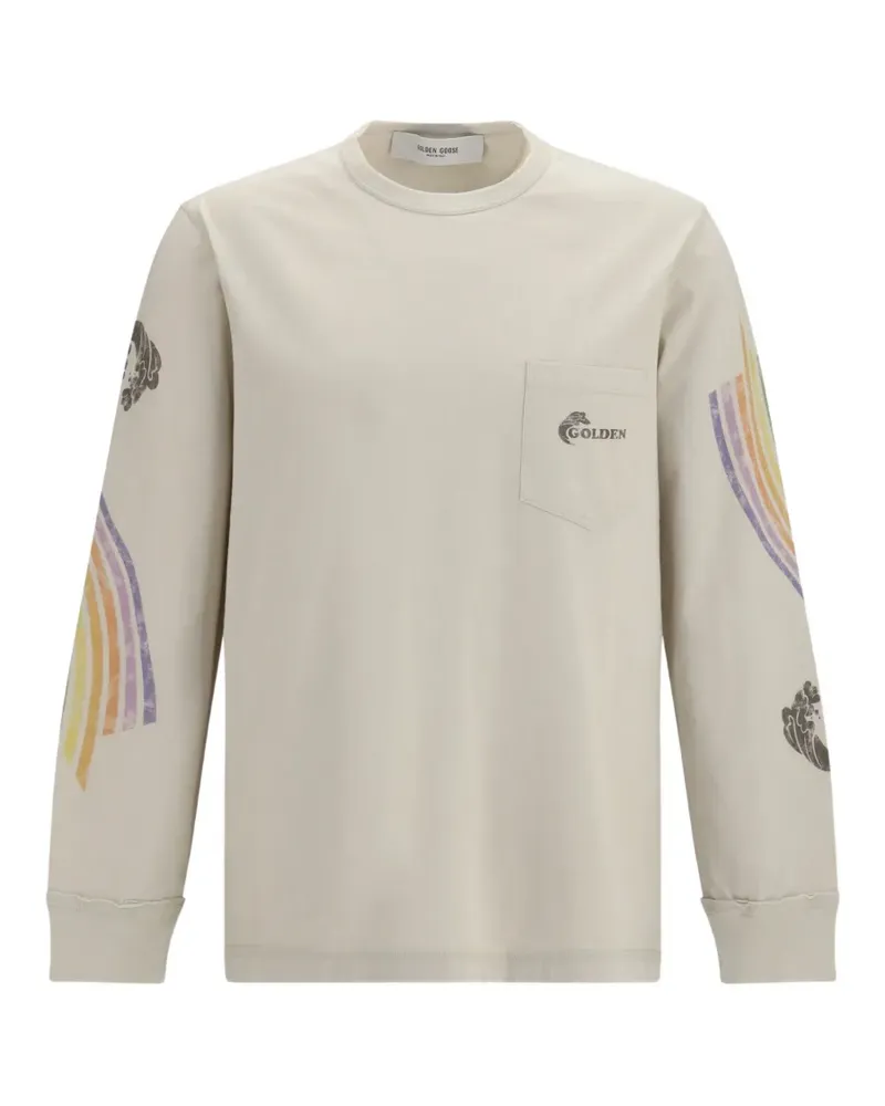 Golden Goose Langarmshirt mit grafischem Print - Nude Nude