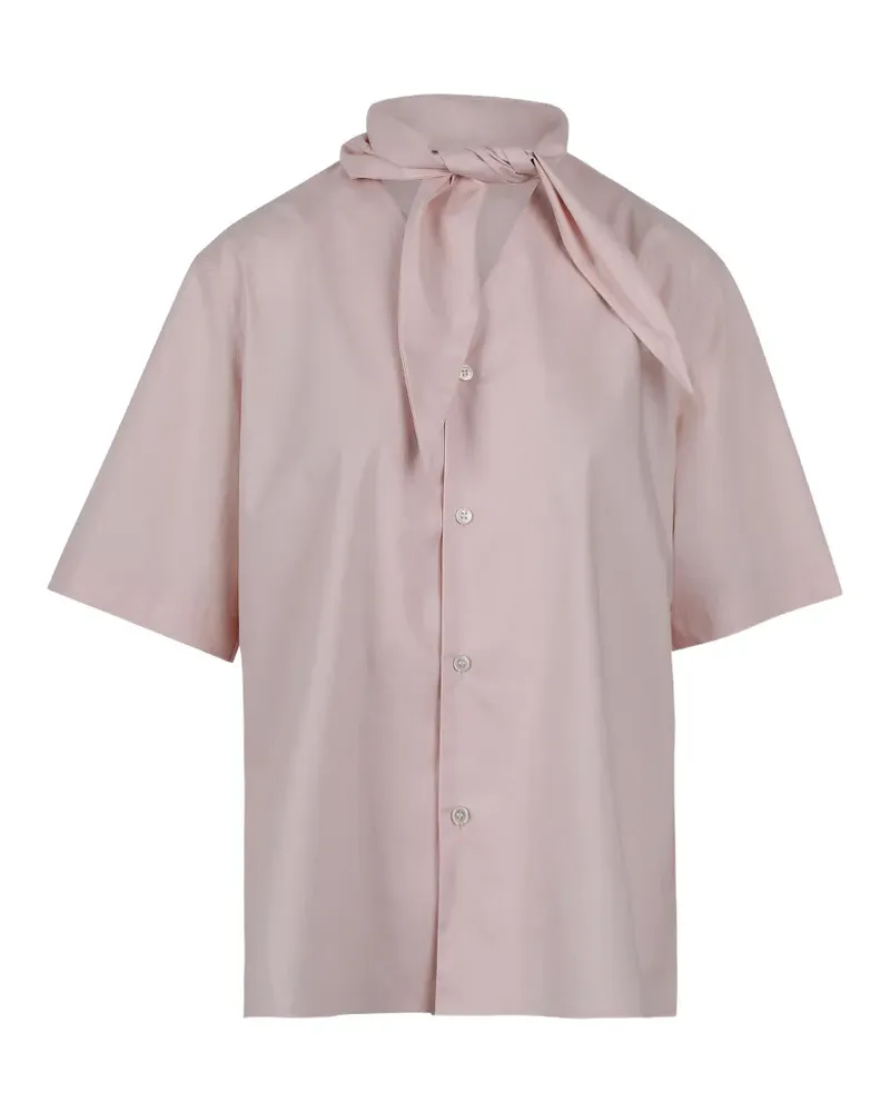 PLAN C scarf-embellished shirt - Rosa Rosa