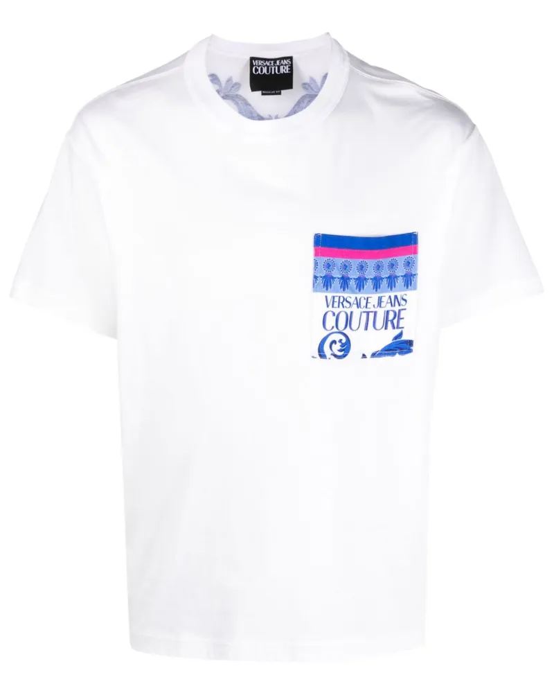 Versace Jeans T-Shirt mit Barocco-Print - Weiß Weiß