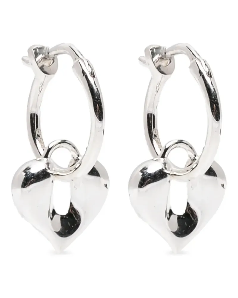 Missoma Molten heart-charm hoop earrings - Silber Silber
