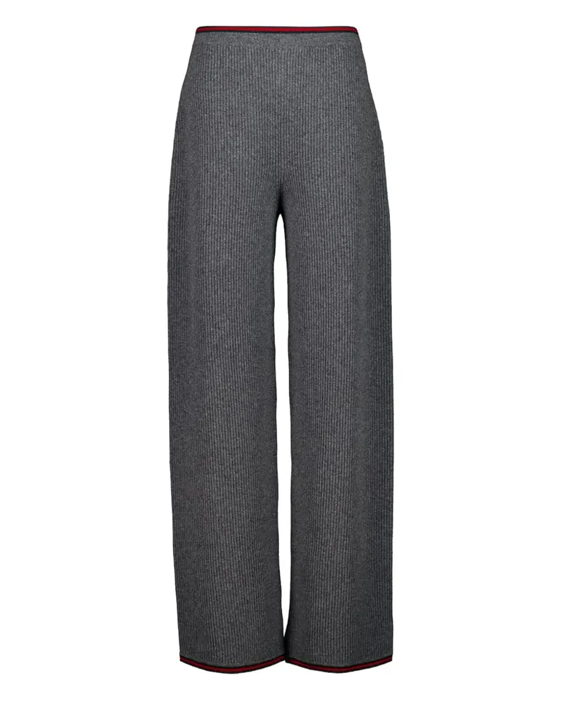 Gucci Gerade Strickhose aus Filz - Grau Grau