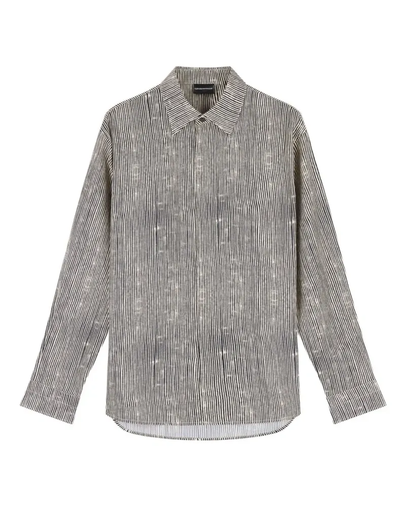 Emporio Armani all-over print long-sleeve shirt - Schwarz Schwarz