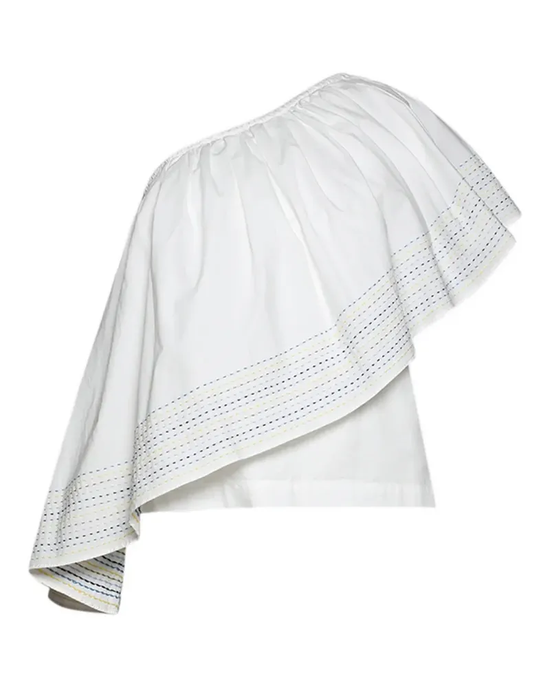 Rosie Assoulin Besticktes One-Shoulder-Top - Weiß Weiß