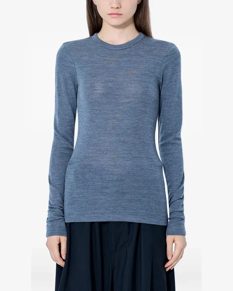 Róhe Geripptes Feinstrick-T-Shirt - Grau Grau