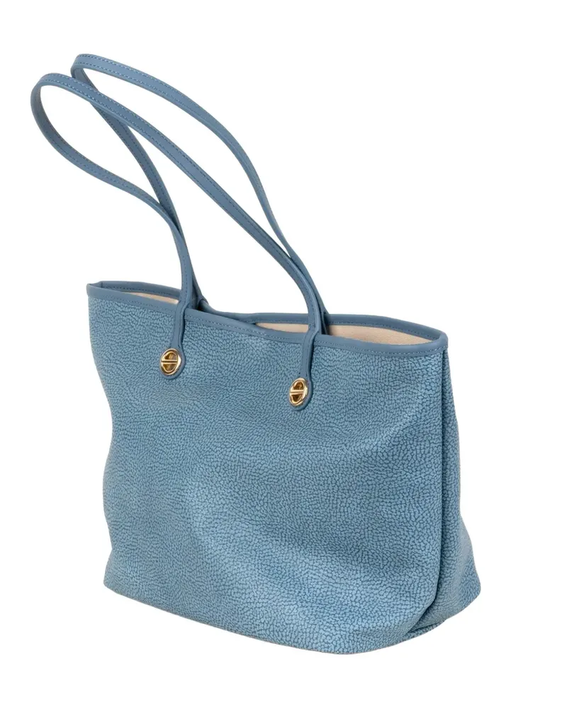 Borbonese O.P. textured tote bag - Blau Blau